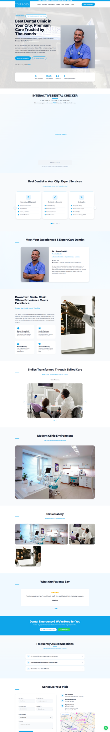Premium Custom Websites Themes & Templates for Dentist. 9 Preview